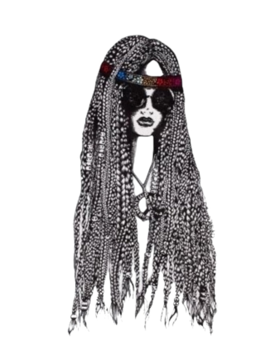 VHTF: Lauren Moshi โ๏ธ๏ธ Tess Color Foil Hippie Girl Swing Tee T Shirt โ๏ธ๏ธ White M - Picture 3 of 16